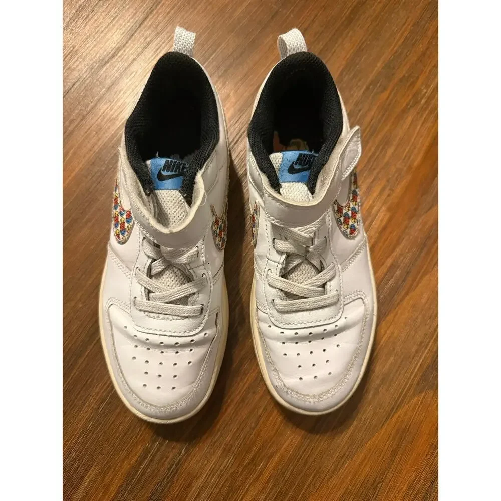 Nike Court Borough Low 2 SE Happy Hoops Low Top Shoe size Youth One 1
